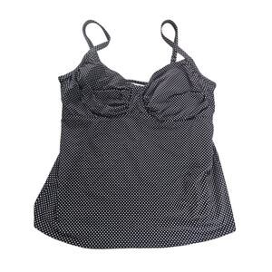 Lands End Polka Dot Tankini Swimsuit Top Size Medium Sweetheart Underwire